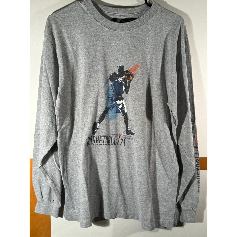 Starter Vintage 90s Basketball 71 Spell Out Logo Shirt Long Sleeve Medium M